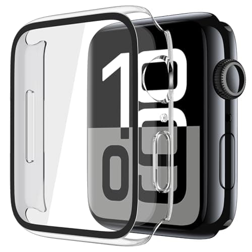 Misxi 2 Pack Tempered Glass Case Compatible for Apple Watch Series 11 (2025) Series 10 46mm, Hard PC Screen Protector Protection Ultra-Thin Lightweight Scratch-Resistant Cover for iWatch, Transparent