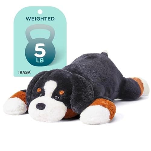 IKASA 5lbs Weighted Stuffed Animal Bernese Mountain Dog27 inches Plush Toy Giant Large Big Jumbo Soft PuppyHuge Size Cute PlushieGift for Kids