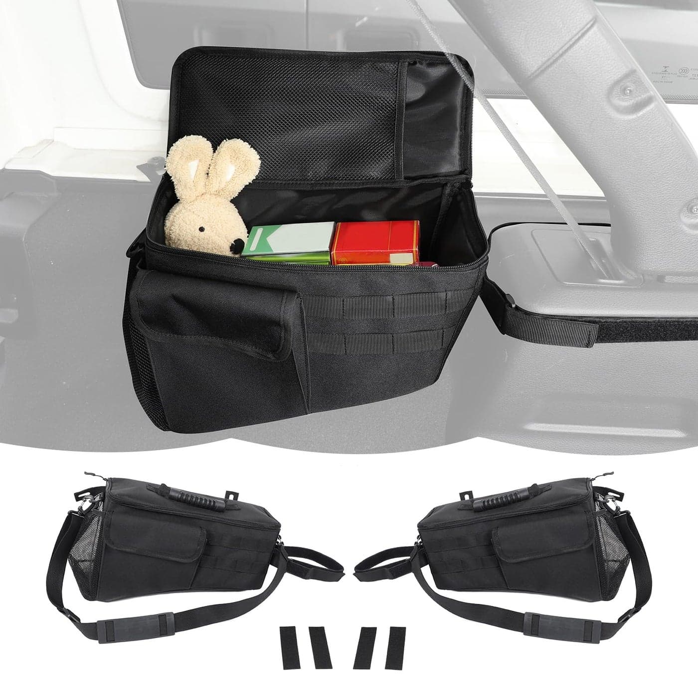 RTTCZ Rear Trunk Organizer 2PCSStorage Bag Accessories for Jeep Wrangler JLU 4 Door 20182023
