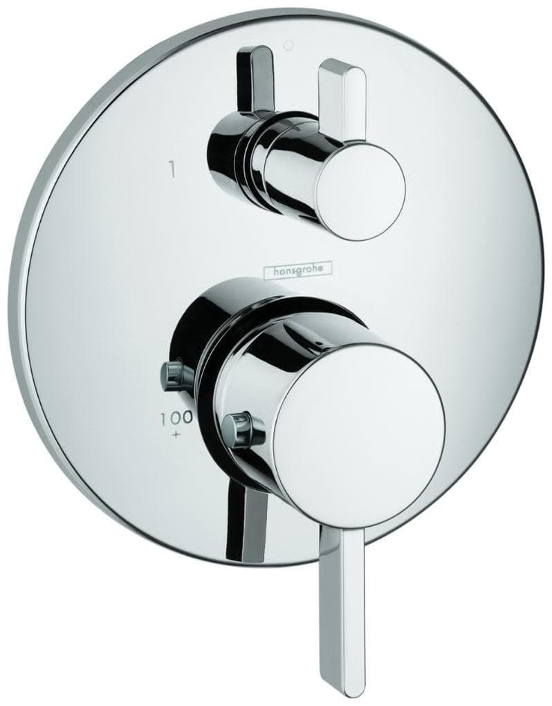 hansgrohe Ecostat Modern Thermostatic Shower Valve Trim with Temperature Control in Chrome 04230000