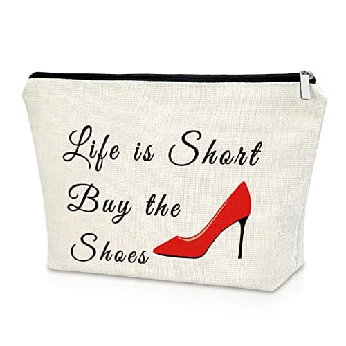 Sazuwu Shoe Lover Gift for Women Makeup Bag Friend Birthday Present Female Fashion Girls Cosmetic Bag Wedding Christmas Friendship Gifts for Her Cosmetic Travel Pouch