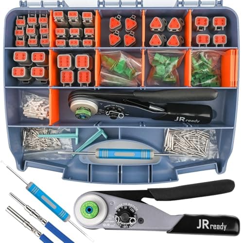JRready DW5011 Deutsch Connector Kit - DT Connectors 2 3 4 6 Pin, Size 16# Solid Contacts16-20 AWG, Deutsch Crimp Tool, Deutsch Pin Removal Tool. Waterproof Automotive Connectors