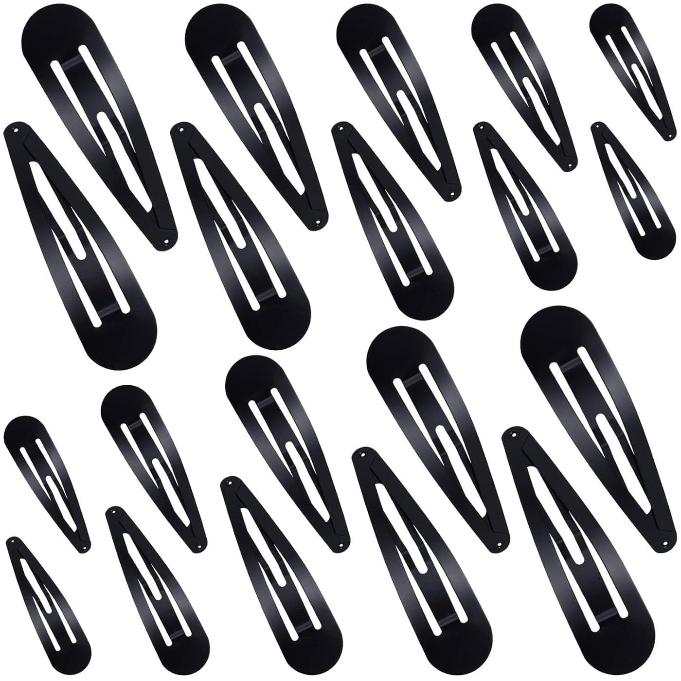 WILLBOND 40 Piece Barrettes Women Snap Hair Clips Women Large Metal Snap Nonslip Hair Clip Accessories, 3.5 Inch, 3.1 Inch, 2.8 Inch, 2.4 Inch, 2 Inch(Black)