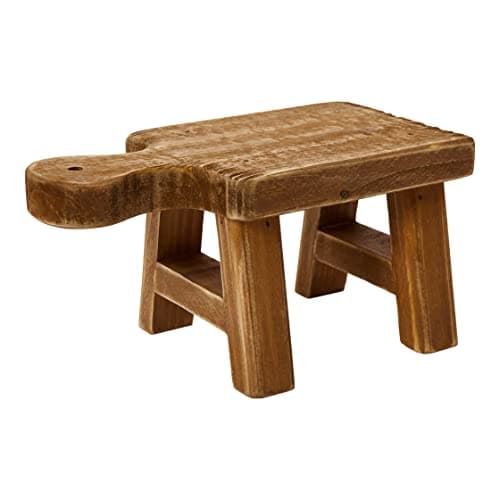 Creative CoOp Small Wood Pedestal with Handle