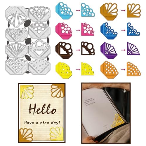 BENECREAT Photo Corner Metal Die Cuts Book Corner Carbon Steel Embossing Tool Die Cuts for Card Making DIY Scrapbooking Photo Album Decorative Embossing