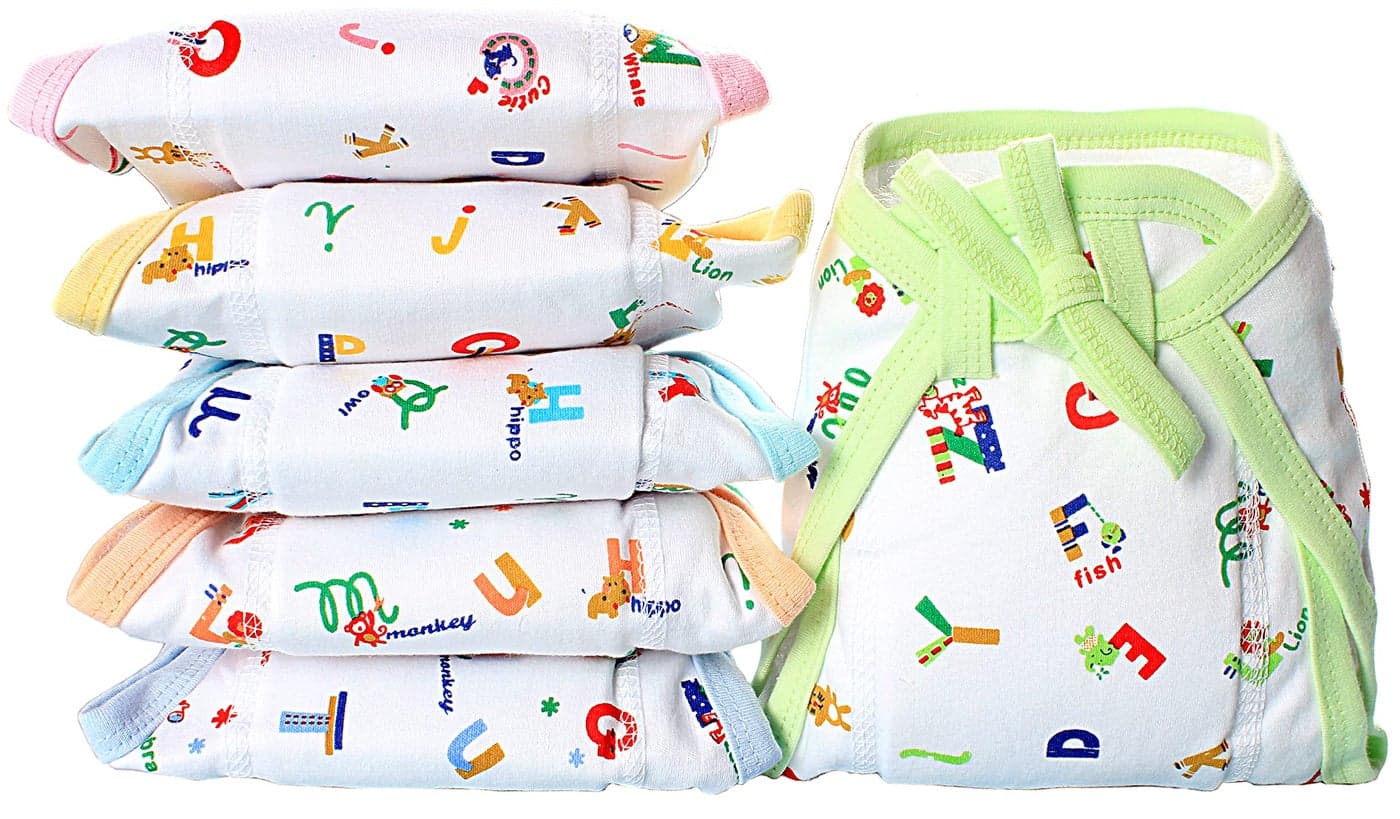 MOM CARE Cotton Cloth Nappies for Newborn Baby Pack of 6 | Soft Reusable Langot for Infants | Double Layer Padded Tie Style Cloth Nappy | Breathable Washable Baby Nappy for Boys & Girls | 0-4 Months Size S White