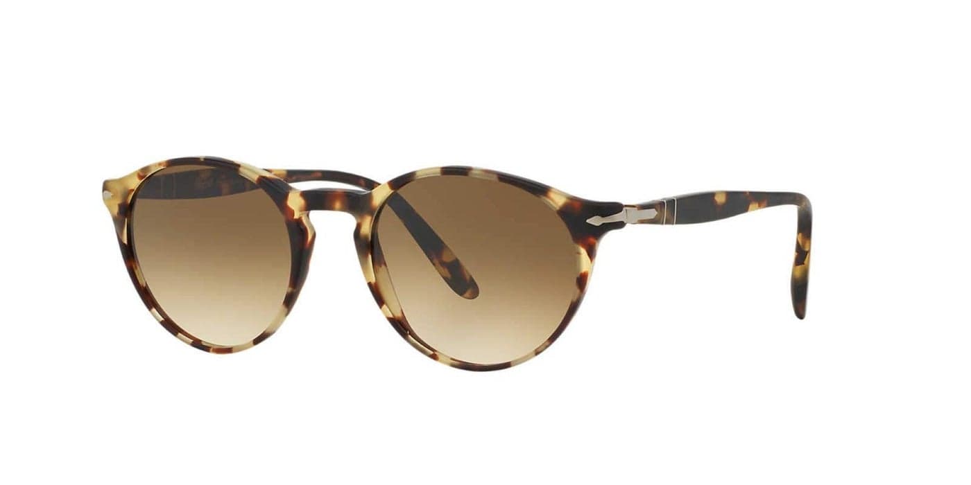 Persol PO3092SM Steve McQueen Round Sunglasses, Tobacco Virginia/Brown Gradient, 50 mm