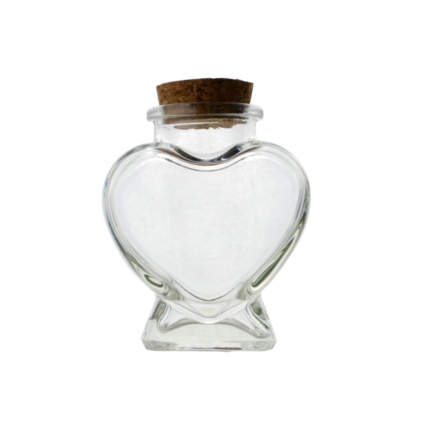 FJNATINH Heart Glass Bottle With Cork Stopper 50ml Small Decorative Jars for Home Decor DIY Art Crafts Mini Cute Message Wish Jar Wedding Gift Honeymoon Bridal Gift Party Supplies Love Bottle