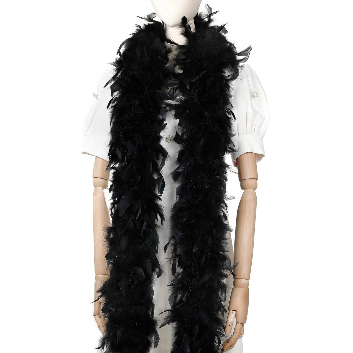 Larryhot 45g Black Feather Boa 2 Yards Turkey Boa Feathers for Party BulkHalloweenWeddingCenterpiecesConcertCostume and Home Decoration45gBlack