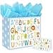 Laidans 13 Large Baby Boy Gift Bag for Baby Shower Birthday with Tissue Paper and Greeting Card ABC Alphabet Animal Design