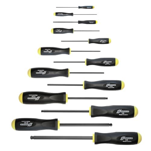 Bondhus 10637 Set of 13 Balldriver Screwdrivers, ProGuard Finish, sizes .050-3/8-Inch