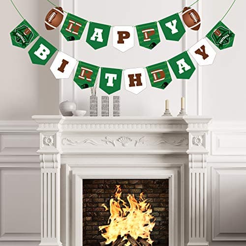 Blulu Football Party Decorations Football Happy Birthday Banner String Flags Sport Theme Bunting Sign Party Decor Supplies