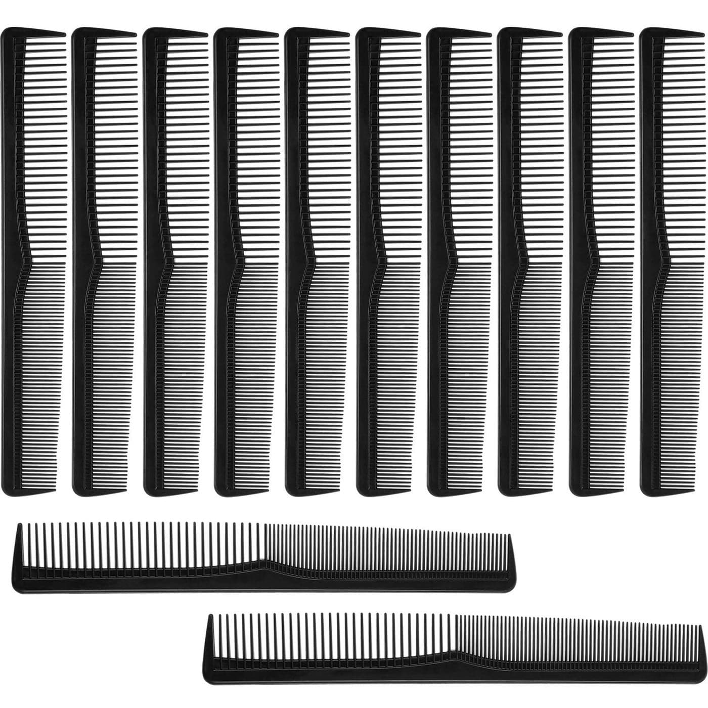 Boao 12 Pieces Hair Comb, Black Plastic Hairdressing Styling Fine Tooth Cutting Combs for Salon, Suits Most Kinds of Hair Types, Pocket Size, Unisex