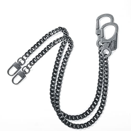 Ahiller Biker Wallet Chain Heavy Duty Pocket Chain with Carabiner Clip Men Chains for Keys Jeans Pants Purse and Handbag PGrey2Pcs