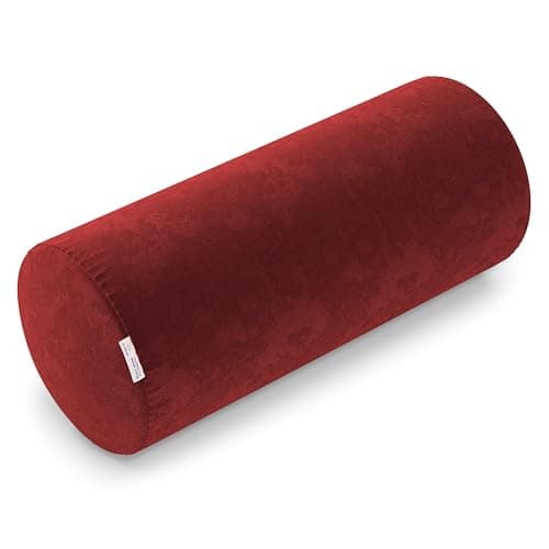 MY ARMOR Bolster Pillow | Memory Foam Orthopedic for Rest & Support Back, Velvet Cover with Zip | Maroon, Large Size - 25" x 9" x 9" Bolster Pillow Set