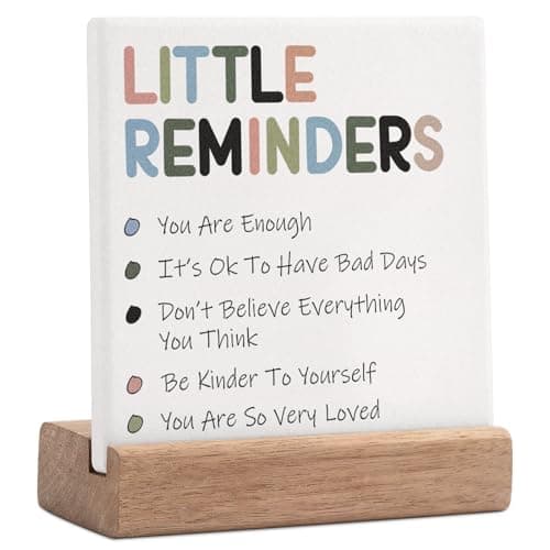 Encouragement Gifts for Women Little Reminders Desk Sign - Mental Health Gifts Dorm Decor for College Girls Positive Gifts Inspirational Decor Motivational Plaque Cheer Up Presents Uplifting Gifts