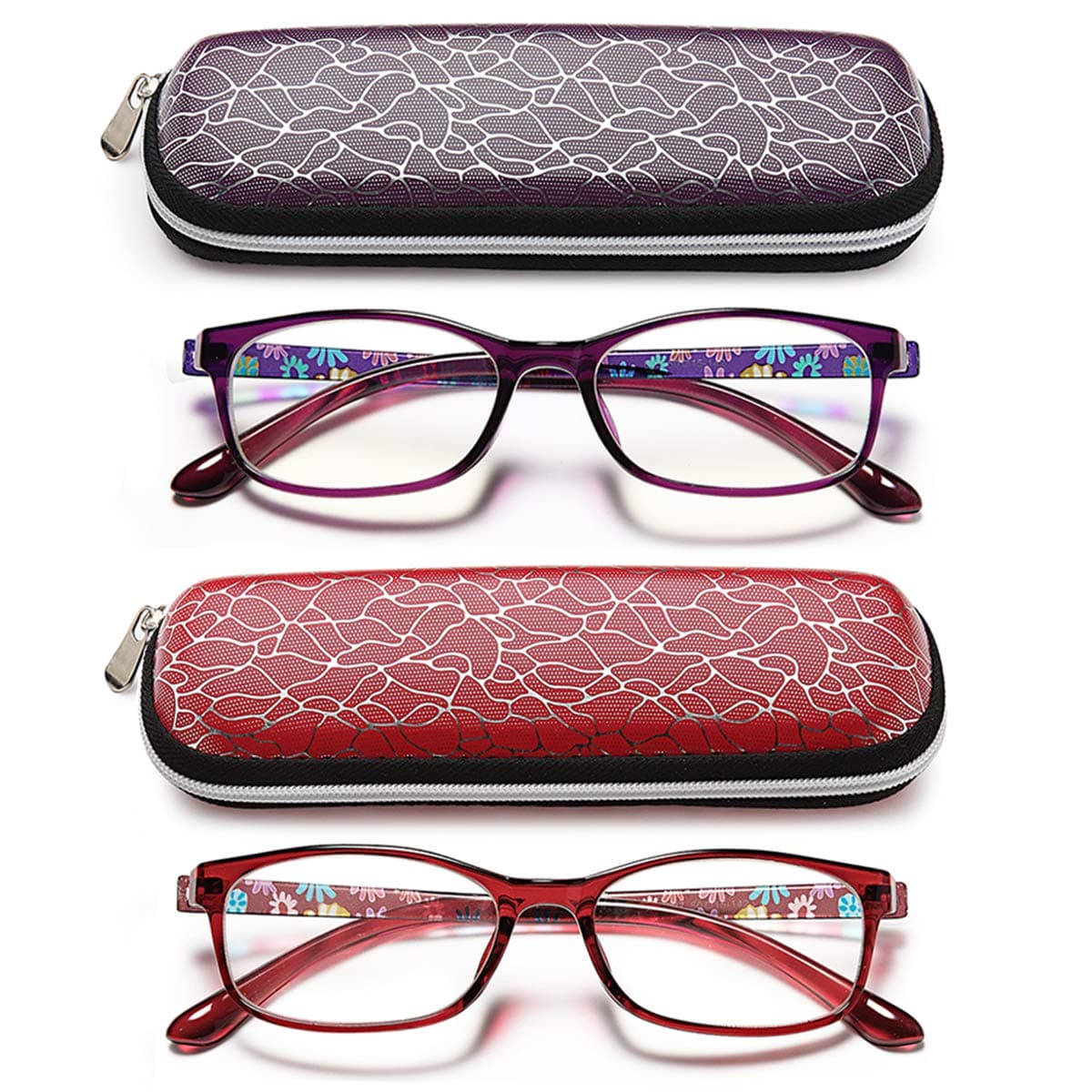 EYEURL Lightweight Flexible Reading Glasses Women Magnification 175 Computer Eyeglasses Blue Light Blocking and Hard Case