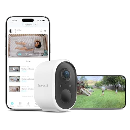 SenseU Battery Baby Monitor Smart Security Camera IndoorOutdoor Use AI Breathing Detection 1080p Video Monitor Weatherproof Wireless Camera 2Way Audio No Monthly Fee