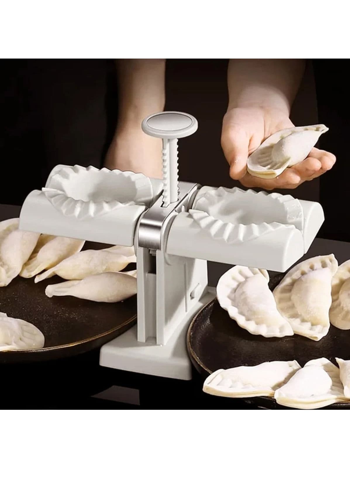 Automatic Double Head Dumpling Maker Kitchen Artifact Manual Press Dumpling Machine For Diy Dumpling Pastry Maker Tools Mould