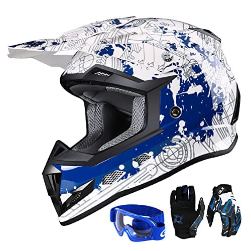 GLX GX623 Youth ATV/Dirt Bike Helmet Combo - Modern, Small - DOT