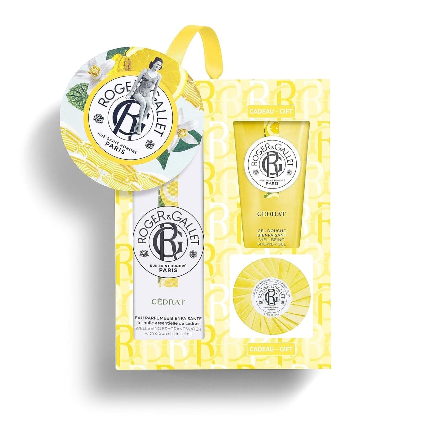 Roger Gallet Cedrat Gift Set 34 fl oz Spray 17 fl oz Soap 17 fl oz Shower Gel