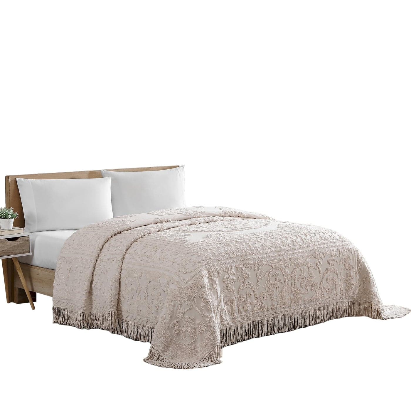 Beatrice Home Fashions Medallion Chenille Bedspread Full Blush