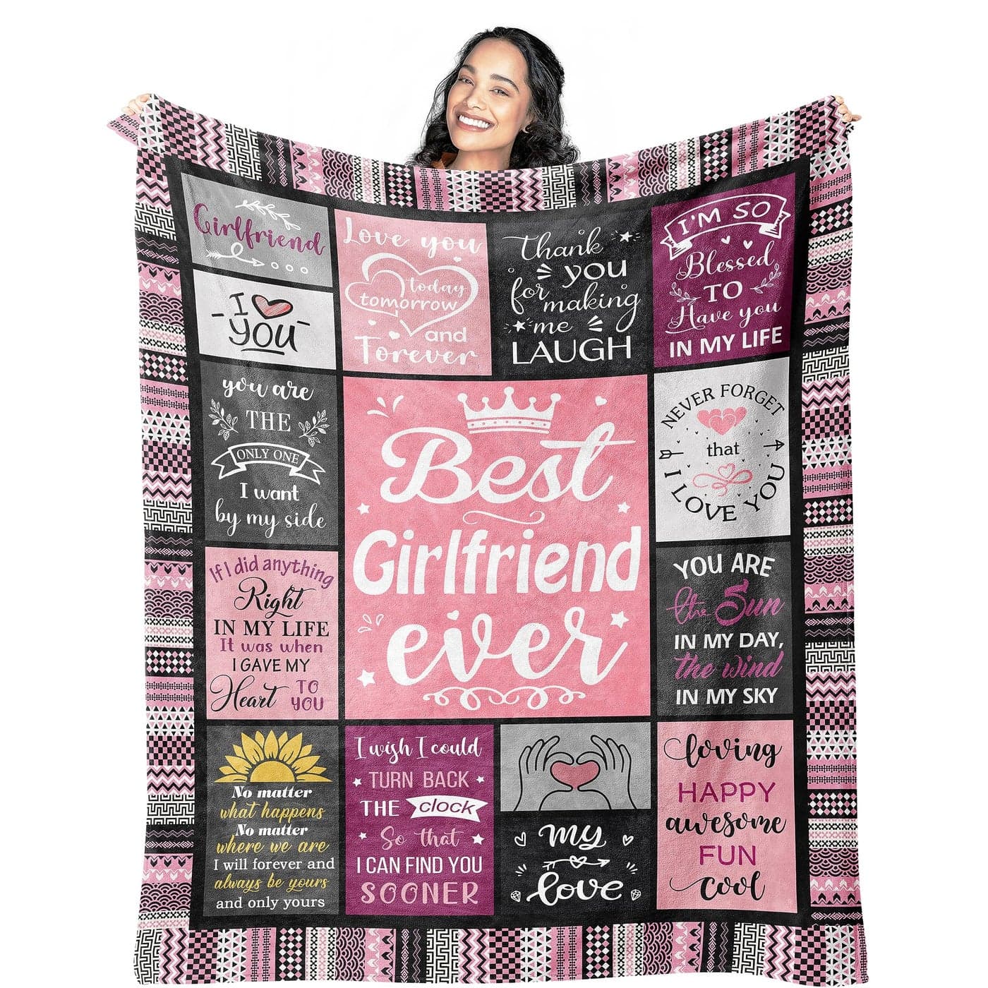 Mcurore Gifts for Girlfriend Blanket 60x50 Girlfriend Birthday Gifts for Women Gift for Girlfriends Unique Cute Birthday Christmas Anniversary Romantic Blanket for Girlfriends