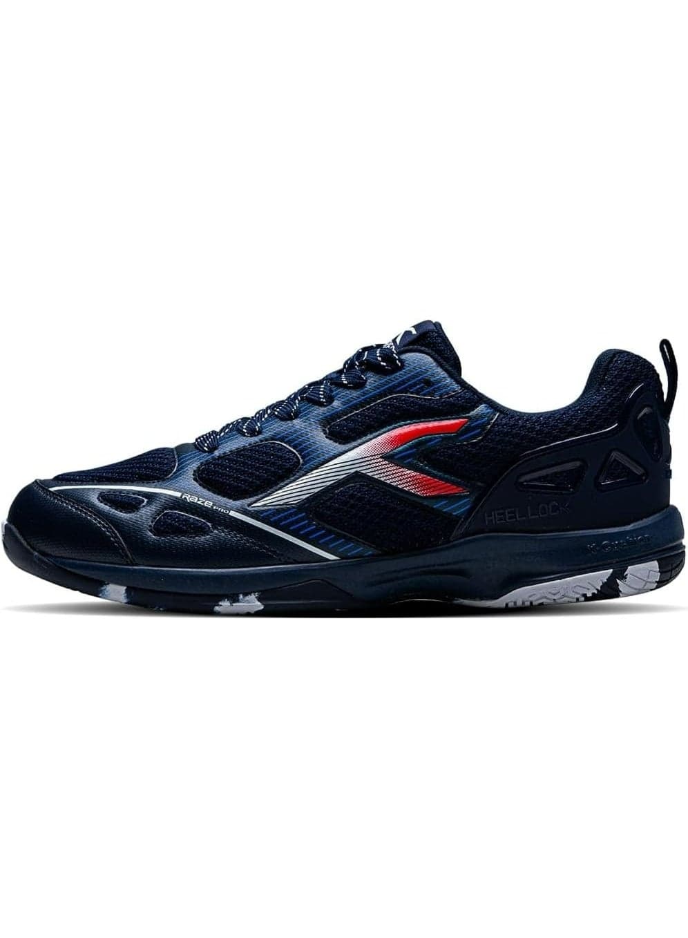 Hundred Raze Pro Badminton Shoes (Non Marking) | Also Indoor Sports | Lightweight, Breathable & Durable | X-Cushion | Active Grip Sole | Extended Heel Lock — 10 UK