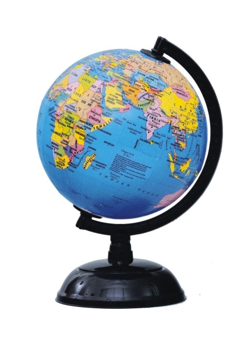GLOBUS 808 8 Inches /20 Cms Diameter and 12 Inches /31 Cms Height Rotating World Globe With A.B.S Polymer Moulded Arc and Base