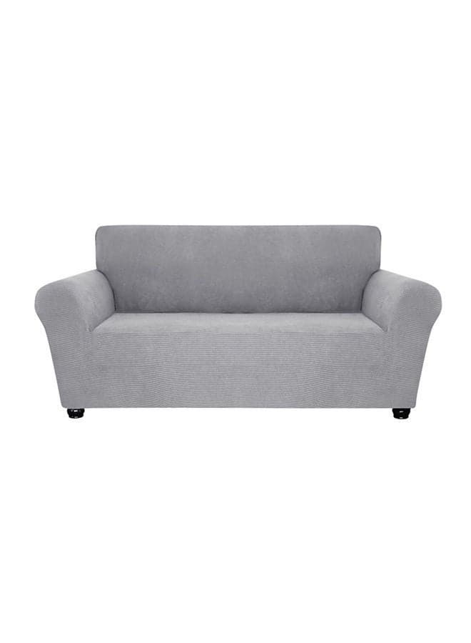 Anti-Slip 2 Seater Sofa Cover Grey 38X9X27centimeter