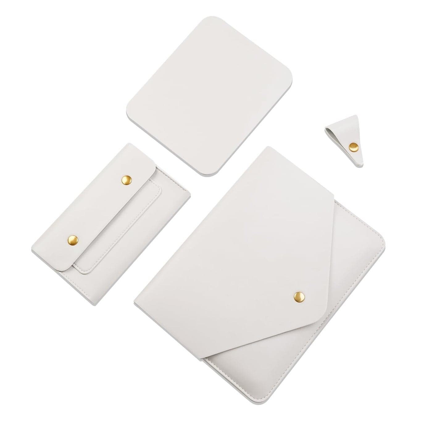 Benfan Tablet Sleeve 9711Inch Compatible with iPad 10thiPad Pro 9711InchiPad Air 97109InchSurface Go 10 with Small Pouch Mouse Pad and Cord Organizer Color White