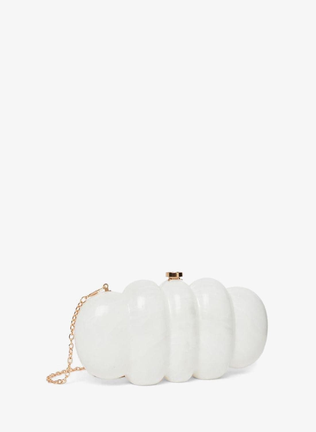 White Acrylic Clutch with Chain Strap