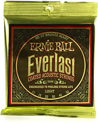 Ernie Ball Everlast Light 80/20 Bronze Acoustic Guitar Strings, 11-52 Gauge (P02558)