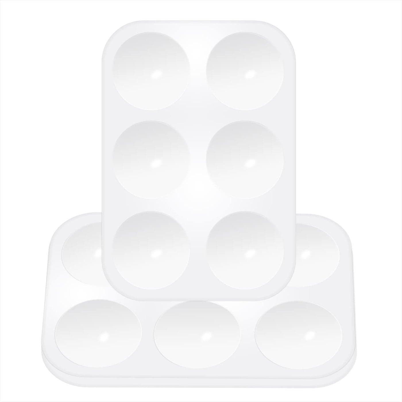 Penta Angel Art Paint Tray Palette 3Pcs 6 Well Plastic Rectangular Paint Tray for Watercolor Painting