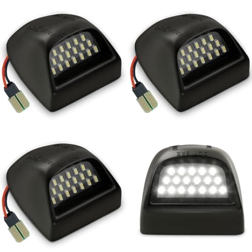 Antline Full LED License Plate Light Tag Lamp Assembly Replacement for Chevy Silverado 1500 2500 3500 Suburban Tahoe GMC Sierra Yukon XL Escalade 6000K White Pack of 4