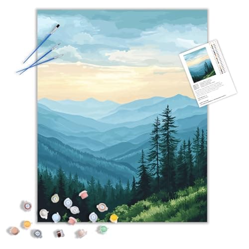 ARNLRDYA Great Smoky Mountain Paint by Numbers Forest Fir Landscape Paint by Number Kits for Beginner Mountain Scenery DIY Acrylic Painting for Gift Home Wall Decor1620inches Unframe