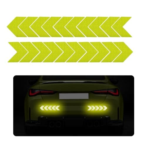 Sylvil 20 PCS Car Arrow Reflective Stickers Waterproof Safety Warning Sign Reflective Decal High Night Visibility Reflector Tape for Auto Trunk Rear Bumper Body Car Accessories Fluorescent Yellow