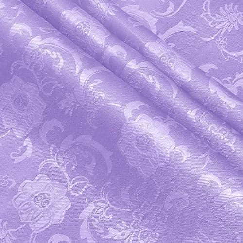 KKJIAF Lavender Satin Jacquard Fabric 2 Yard 60 Inch Wide Shiny Cloth Sunflower Pattern Silky Brocade Fabric for Tablecloth Table Runner Napkins Dress Bedding Sheet DIY Crafts