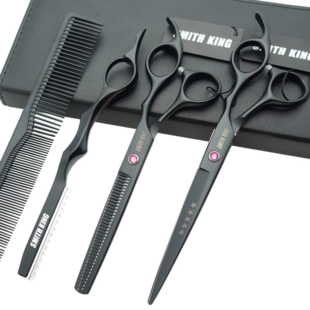 70 Inches Professional hair cutting thinning scissors set with razor Black