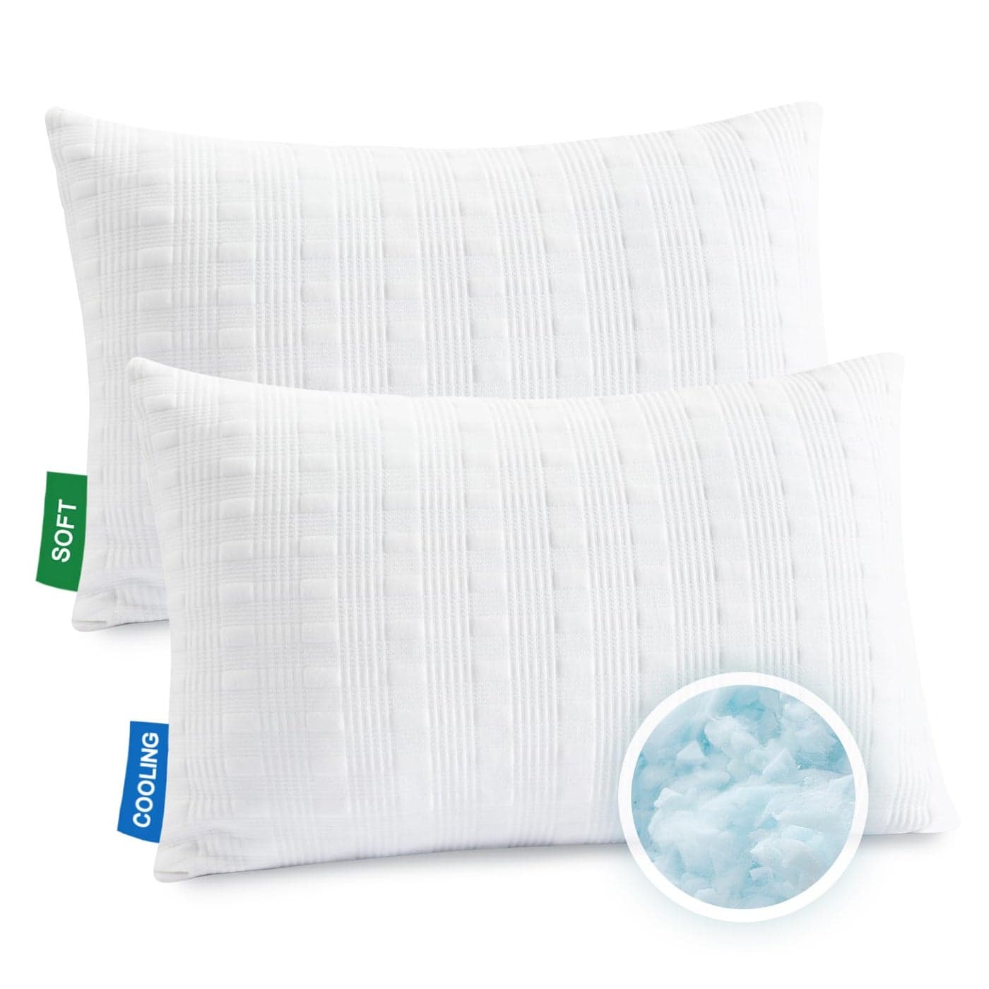 Meoflaw Cooling Pillows for Sleeping Standard Size Set of 2Shredded Memory Foam Bed PillowAdjustable Loft Standard Pillow for Side Back SleeperMedium Firm