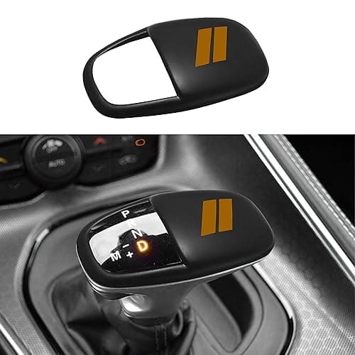Gear Shift Knob Head Cover Trim for Dodge Charger Accessories 2015-2023 Challenger 2015-2023 2024 Durango 2016-2025 ABS Interior Shell Insert Decoration Protector Gear Shifter Cover (Matte Orange)