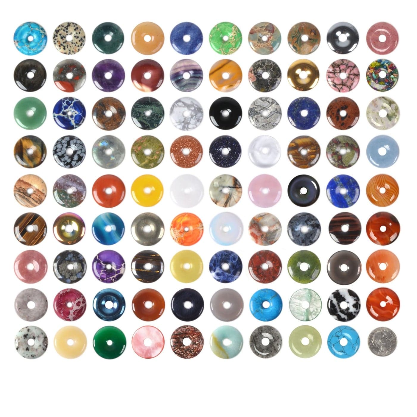 30mm Donut Beads Wholesale Lot SemiPrecious Gemstone for Jewelry Making