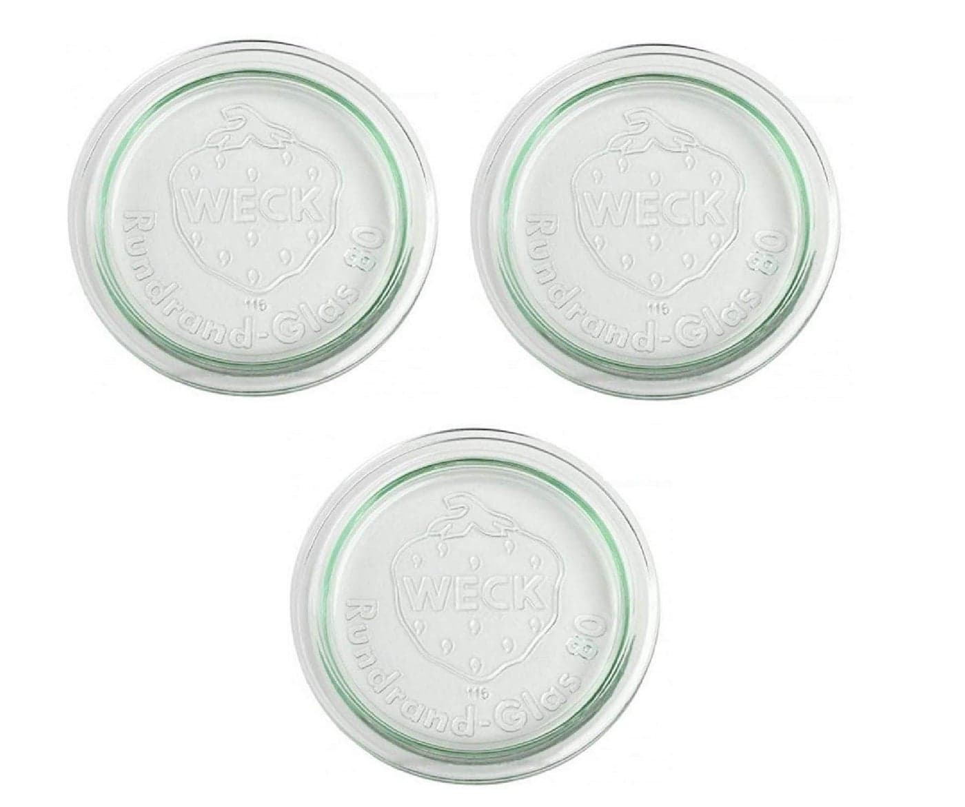 3 x Weck 100mm (approx. 4") LARGE ORIGINAL Loose Fitting Replacement Glass Lid. Fits WECK Models 738, 739, 740, 741, 742, 743, 744, 745, 748, 974.