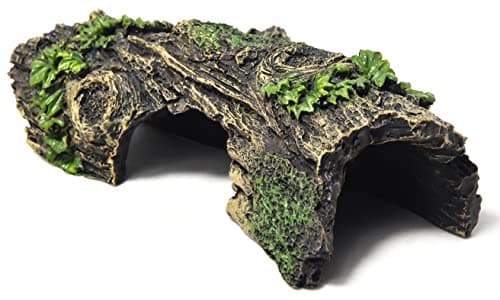 Fish Tank Decorations - Large Aquarium Decorations Air Bubbler Tree Fish House for Betta Hideout Caves Buddha Decor Temple Ruins Arched Betta Fish Accessories Reptile House Shelter Decor (Wood B-S)