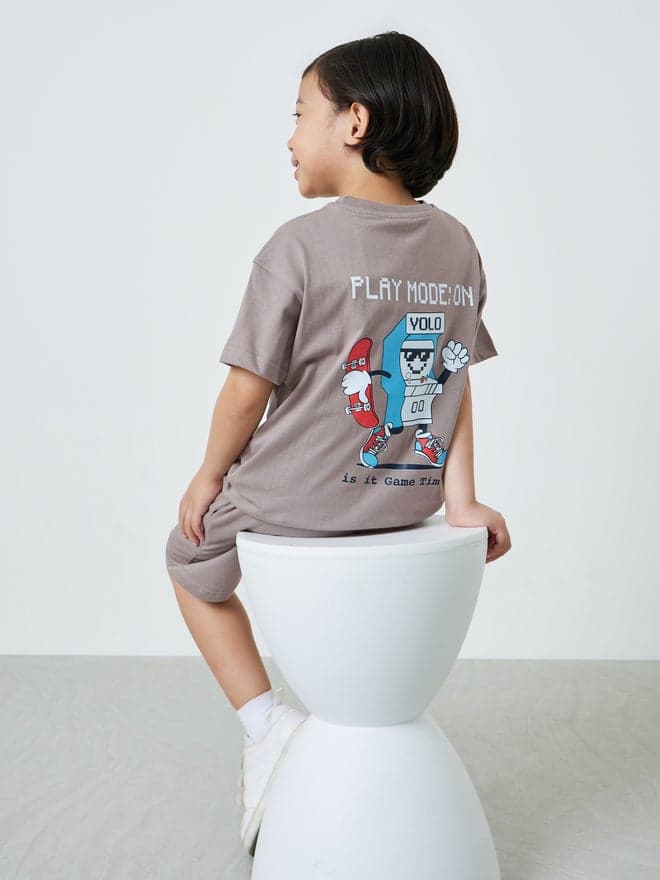 Styli Boys Cotton Graphic Print Oversized T-Shirt
