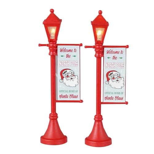 Lemax 34091 Santa's Wonderland Accessory: North Pole Lamppost (Set of 2)