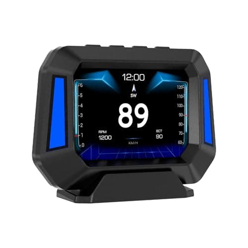 AZIJYV Obd2 Gauge Display P21, Heads Up Display for Cars, Displaying Multiple Functions, Speedometer, Slope Meter, Digital Speedometer for car Suitable for After 2009