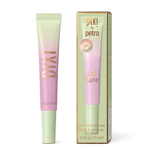Pixi Beauty LipTone pH Reactive Lip Gloss in Prettiness Color Changing Tinted Lip Balm with Rosehip Oil Shea Butter NonSticky MirrorShine Finish 04 fl oz