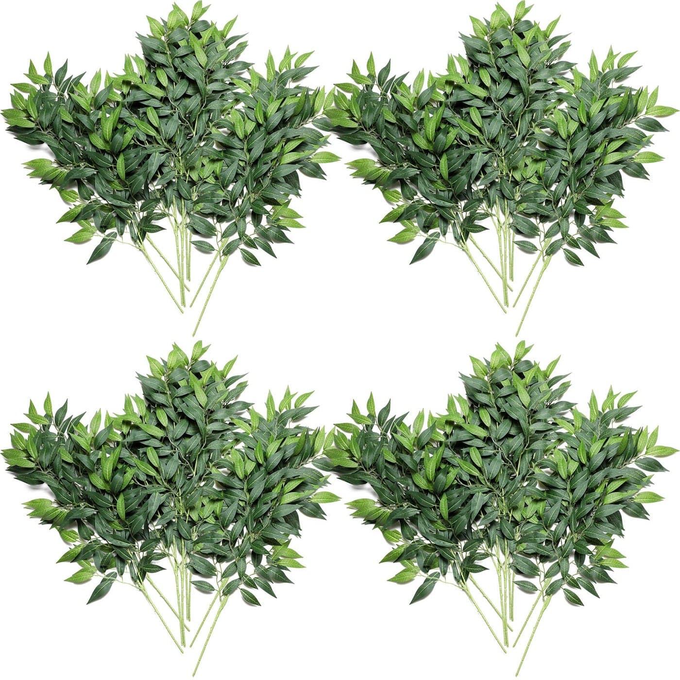 Hoteam 20 Pcs Artificial Ruscus Greenery 275 Fake Plants Faux Leaf Floral Hanging Spray Branch for Wedding Bouquet Centerpieces