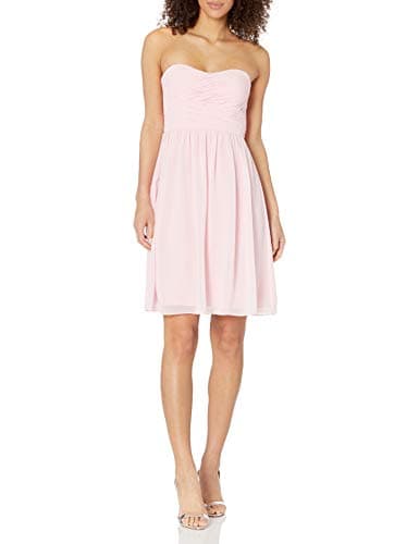 Donna Morgan Women's Sarah Short Strapless Sweatheart Neckline Dress, Blush, 12